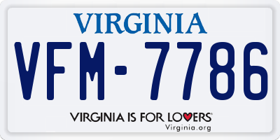 VA license plate VFM7786