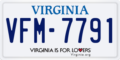 VA license plate VFM7791