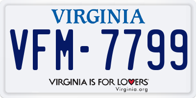VA license plate VFM7799