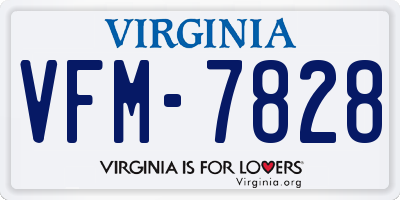 VA license plate VFM7828