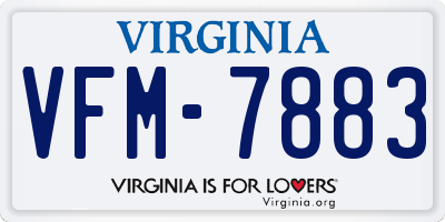 VA license plate VFM7883