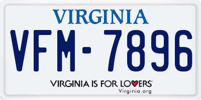 VA license plate VFM7896