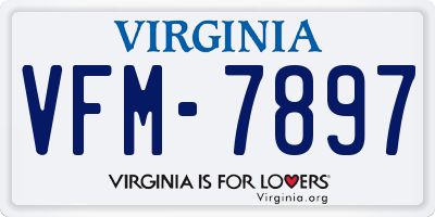 VA license plate VFM7897