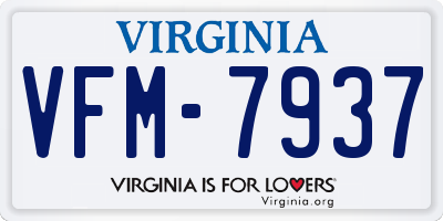 VA license plate VFM7937