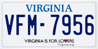 VA license plate VFM7956