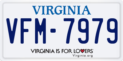 VA license plate VFM7979