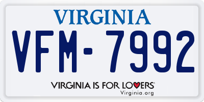 VA license plate VFM7992