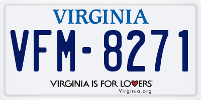 VA license plate VFM8271
