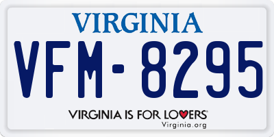 VA license plate VFM8295