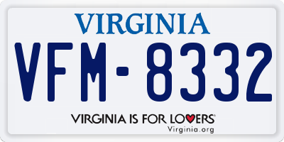 VA license plate VFM8332