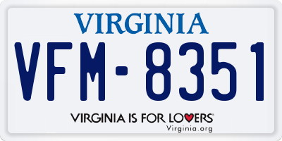 VA license plate VFM8351