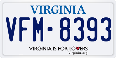 VA license plate VFM8393