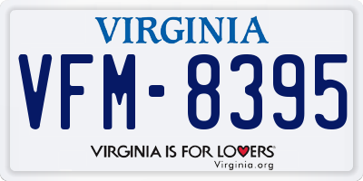 VA license plate VFM8395