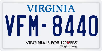 VA license plate VFM8440