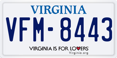 VA license plate VFM8443