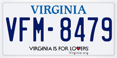 VA license plate VFM8479