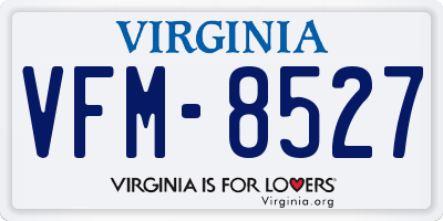 VA license plate VFM8527