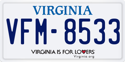 VA license plate VFM8533