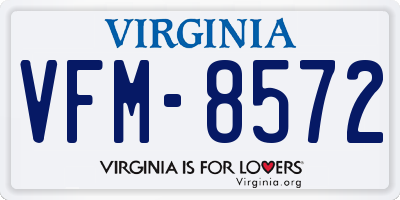 VA license plate VFM8572