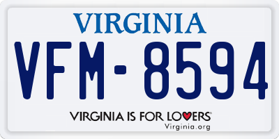 VA license plate VFM8594