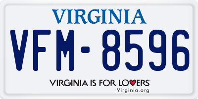 VA license plate VFM8596