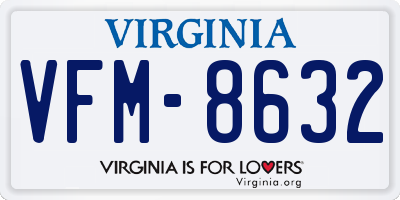 VA license plate VFM8632