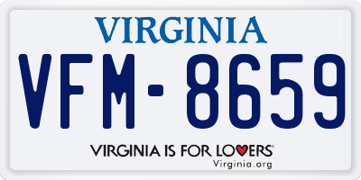 VA license plate VFM8659