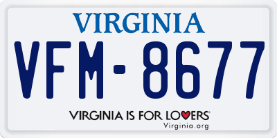 VA license plate VFM8677