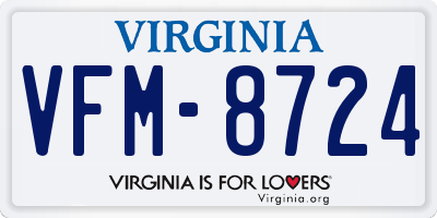 VA license plate VFM8724