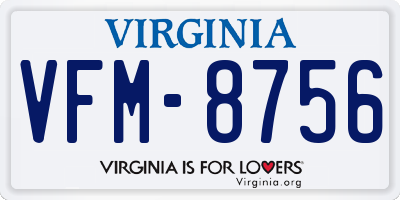 VA license plate VFM8756