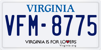 VA license plate VFM8775