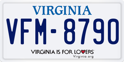 VA license plate VFM8790