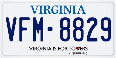 VA license plate VFM8829