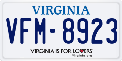 VA license plate VFM8923