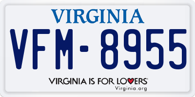 VA license plate VFM8955