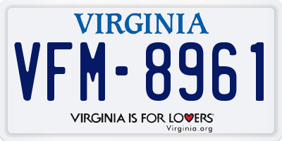 VA license plate VFM8961