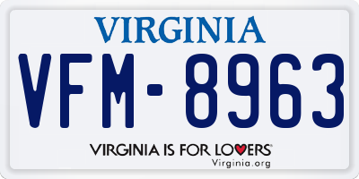 VA license plate VFM8963