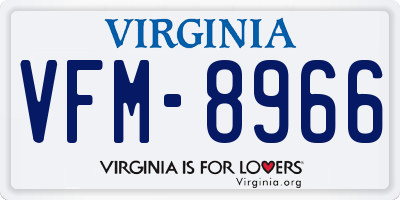 VA license plate VFM8966