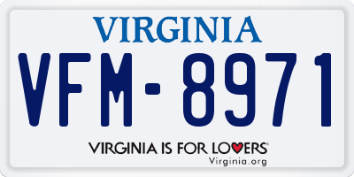 VA license plate VFM8971