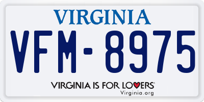VA license plate VFM8975