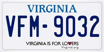 VA license plate VFM9032