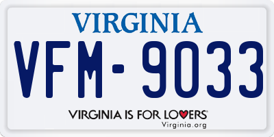 VA license plate VFM9033