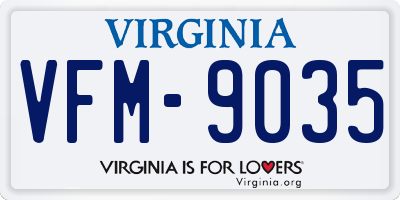 VA license plate VFM9035