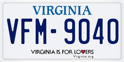 VA license plate VFM9040