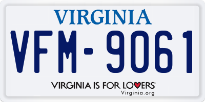 VA license plate VFM9061