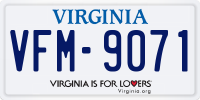 VA license plate VFM9071