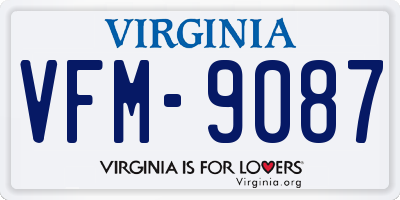 VA license plate VFM9087