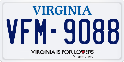 VA license plate VFM9088