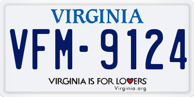 VA license plate VFM9124