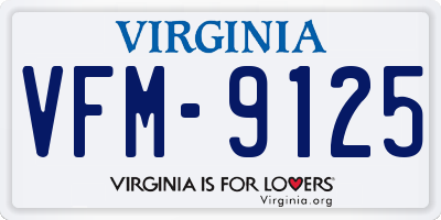 VA license plate VFM9125